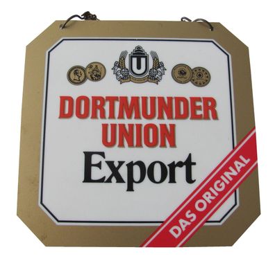 Dortmunder Union Brauerei - Export - Zapfhahnschild - 11,5 x 11,5 cm - aus Kunststoff