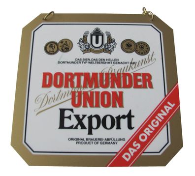Dortmunder Union Brauerei - Export - Zapfhahnschild - 12 x 12 cm - aus Kunststoff #1