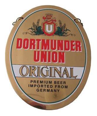Dortmunder Union Brauerei - Original - Zapfhahnschild - 12,5 x 9,5 cm - aus Kunststof