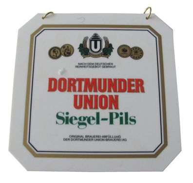 Dortmunder Union Brauerei - Siegel Pils - Zapfhahnschild - 12 x 12 cm - Motiv 1