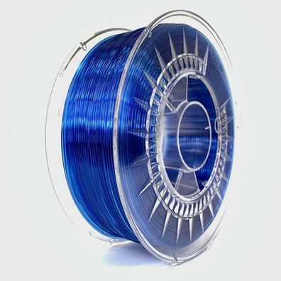PETG Transparent Super Blue | 1.75 mm | 1 KG | Devil Design 3D Druck Filament