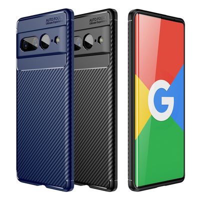 TPU Hülle für Google Pixel 7 PRO Carbon Fiber Muster Shockproof Back Cover Case