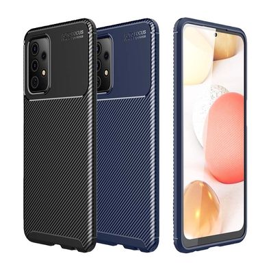 TPU Case für Samsung GALAXY A52 A52s Carbon Fiber Muster Shockproof Hülle Cover