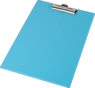 Klemmbrett Schreibplatte A4 economy PVC-Folie leinengeprägt farbig pastellblau