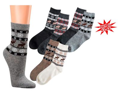 2 oder 4 Paar warme Socken mit Alpakawolle und Viskose Skandinavian Design