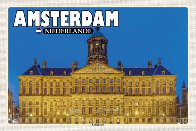 Top-Schild m. Kordel, versch. Größen, Amsterdam, Holland, Königspalast, neu & ovp
