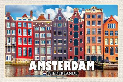 Top-Schild m. Kordel, versch. Größen, Amsterdam, Holland, tanzende Häuser, neu & ovp