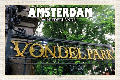 Top-Schild m. Kordel, versch. Größen, Amsterdam, Holland, Vondelpark, neu & ovp
