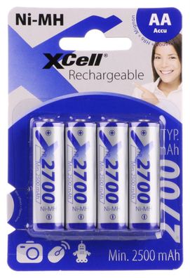 XCell - X2700AA - Mignon AA - 1,2 Volt 2700mAh Ni-MH - 4er Blister