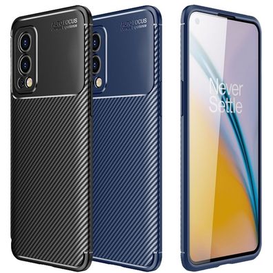 TPU Case für Oneplus NORD 2 Carbon Fiber Muster Shockproof Texture Hülle Cover