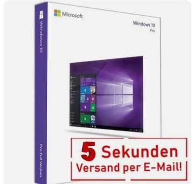 Windows 10 Professional Pro Key Sofort E-Mail Versand