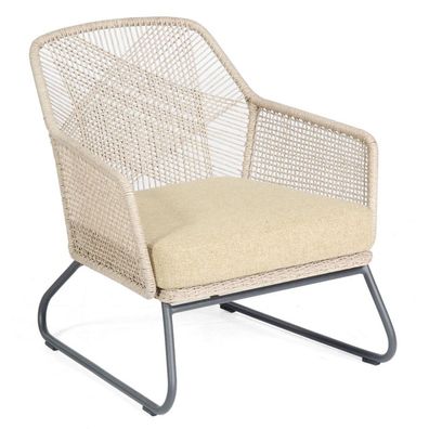 Sonnenpartner Couture Loungesessel Gartensessel Aluminium mit Polyrope white-shell