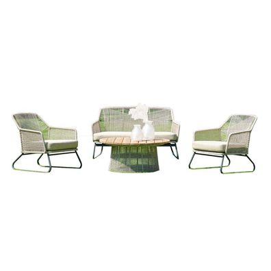Sonnenpartner 4-teilige Lounge-Sitzgruppe Couture mit Tisch Aluminium mit Teakholz/ P