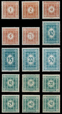 Österreich Portomarken 1922 Nr 103-117 postfrisch X70767E