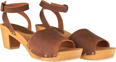 Sanita Clogs Damen Sandale Wood-Yara Square Flex Sandal Chestnut