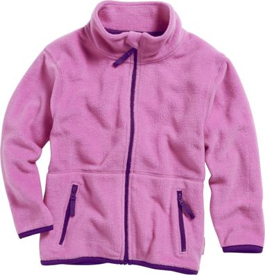 Playshoes Kinder Fleece-Jacke farbig abgesetzt Pink