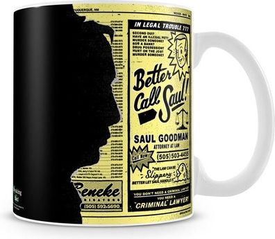 Breaking Bad Saul Goodman Ad Coffee Mug Kaffeebecher White