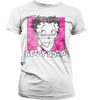 Betty Boop Distressed Girly Tee Damen T-Shirt White