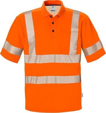 Fristads Warnschutz-Poloshirt High Vis Poloshirt Kl. 3 7406 PHV Warnschutz-Orange
