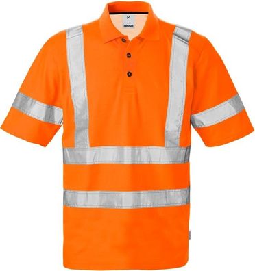 Fristads Warnschutz-Poloshirt High Vis Poloshirt 7025 Kl. 3 PHV Warnschutz-Orange
