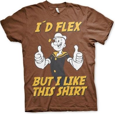 Popeye I'd Flex T-Shirt Brown