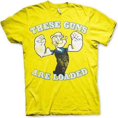 Popeye These Guns Are Loaded T-Shirt Yellow