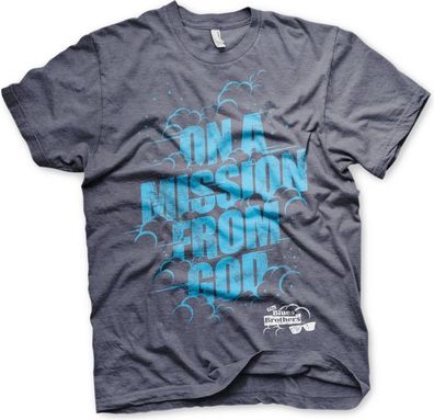 On A Mission From God Blues Brothers T-Shirt Navy-Heather