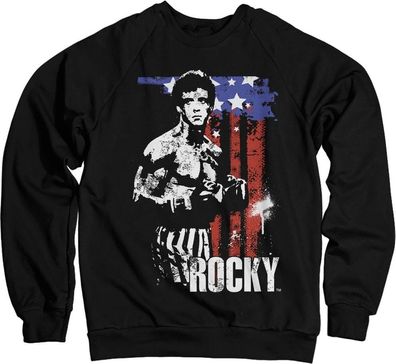 Rocky American Flag Sweatshirt Black
