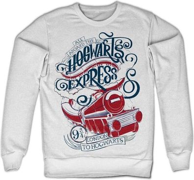 Harry Potter All Aboard The Hogwarts Express Sweatshirt White