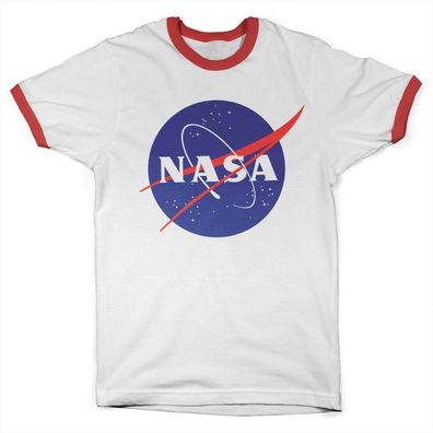 NASA Insignia Ringer Tee T-Shirt White-Red