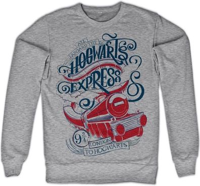 Harry Potter All Aboard The Hogwarts Express Sweatshirt Heather-Grey