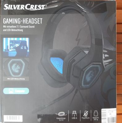 Silvercrest® Gaming Headset 7.1 Surround LED Beleuchtung