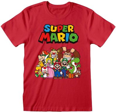 Nintendo Super Mario - Main Character Group T-Shirt Red