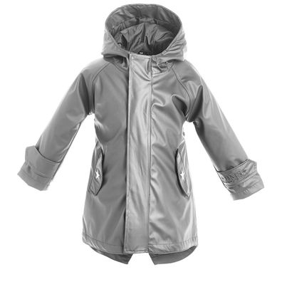 BMS Kinder Regenjacke HafenCity Coat Kids Pu/ Lining Cool Grey