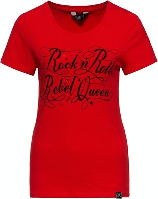 Queen Kerosin Damen Rock'n Roll Rebel Queen Classic T-Shirt Rot