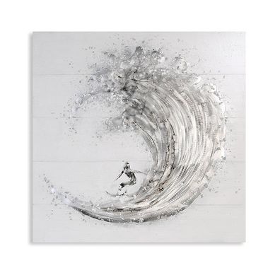 Casablanca Ölbild Surfer Leinwand 
weiß / grau / silber
 Wellenreiter Breite: 100 ...