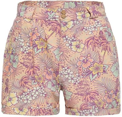 Queen Kerosin Damen Shorts mit hawaiianischem All-Over-Muster QK4200419176 Coral