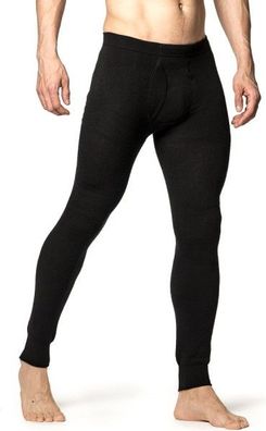 Tobe Woolpower Long Johns With Fly 200 Black