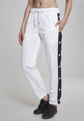 Urban Classics Damen Hose Ladies Button Up Track Pants Black/ White/ Black