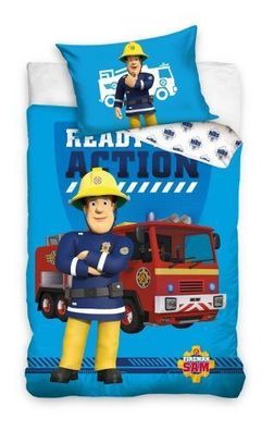 Feuerwehrmann Sam Bettwäsche / Kinderbettwäsche / 135 x 100 cm/ 100 % Baumwolle