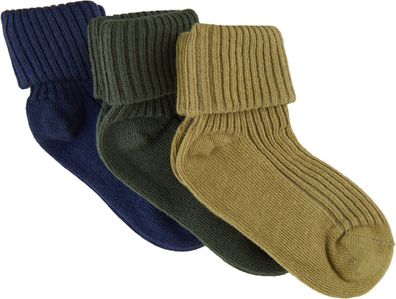 Minymo Kinder Socke Baby Sock Rib (3er Pack) Agave Green