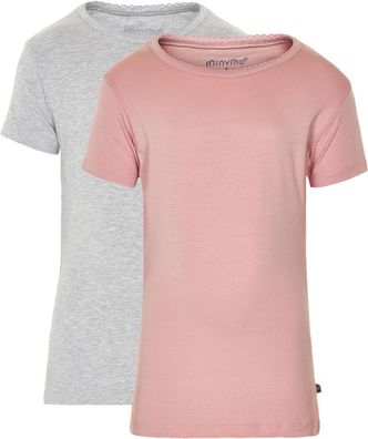 Minymo Kinder T-Shirts Basic 33 -T-Shirt (2-Pack) Blusher