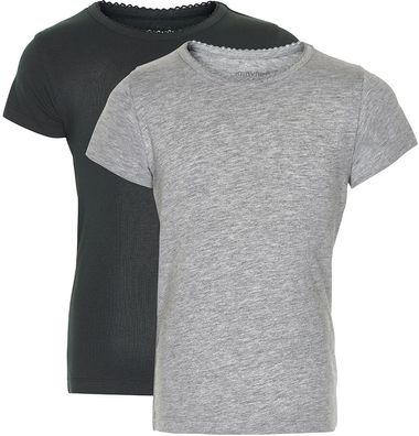 Minymo Kinder T-Shirts Basic 33 -T-Shirt (2-Pack) Anthacite Black
