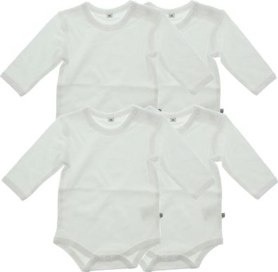 Pippi Babywear Kinder Body LS AO-Printed (4er Pack) White