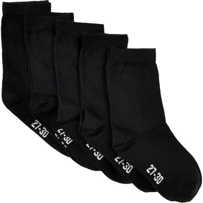 Minymo Kinder Socken Ankle Sock Solid (5-Pack) Black