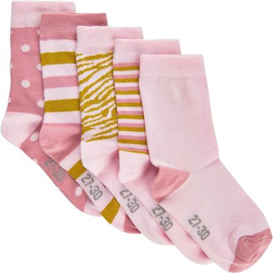 Minymo Kinder Socken Sock W. Pattern (5-Pack) Light Rose