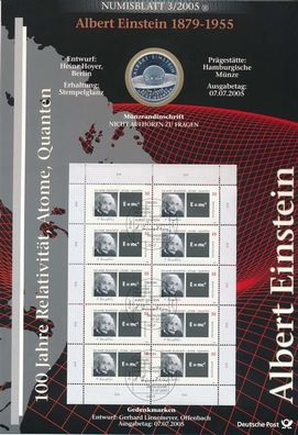 BRD 10 Euro 2005 J Albert Einstein Silber im Numisblatt*
