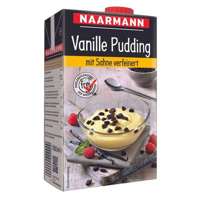 Naarmann Vanille Pudding mit Sahne verfeinert servierfertig 1000ml