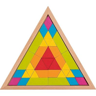 Goki 58590 Legespiel Mosaik Dreieck Holzspielzeug Bausteine