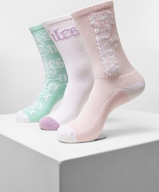 Mister Tee Endless Socks 3-Pack White/ Lightrose/ Mint